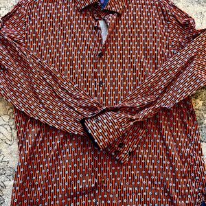 Men’s Visconti  Dress  Shirt Large Blue/Orange Long Sleeve